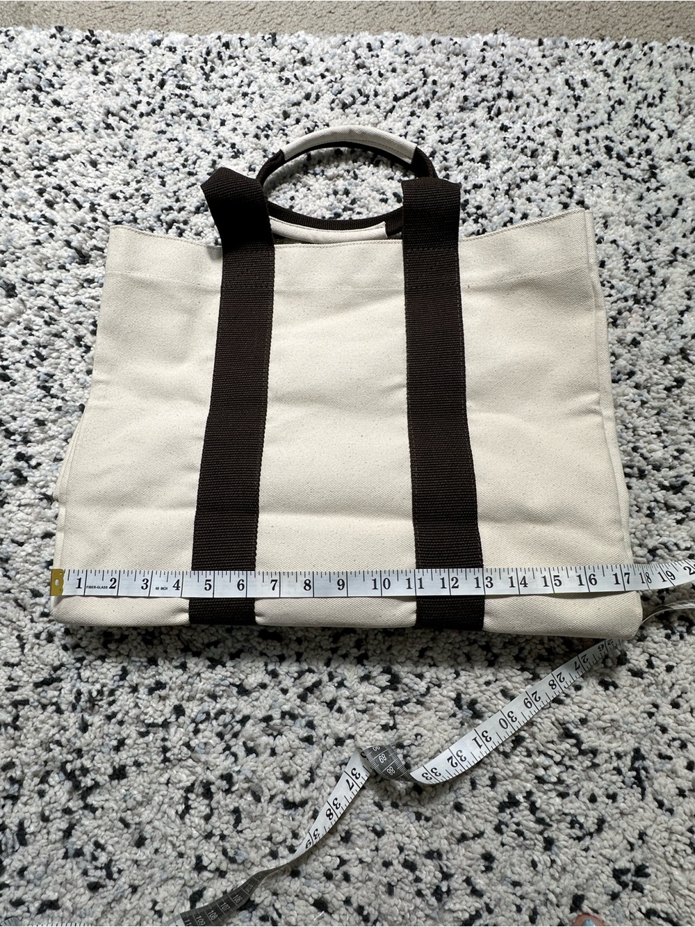Canvas Beach Tote Cream/Brown - Picture 7 of 11